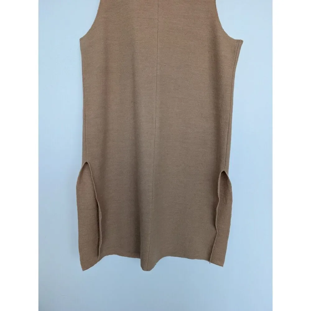 Chico's Wool Sleeveless Wrap Longline Duster Tan Cardigan Sz Chico's 2/L - Picture 11 of 16